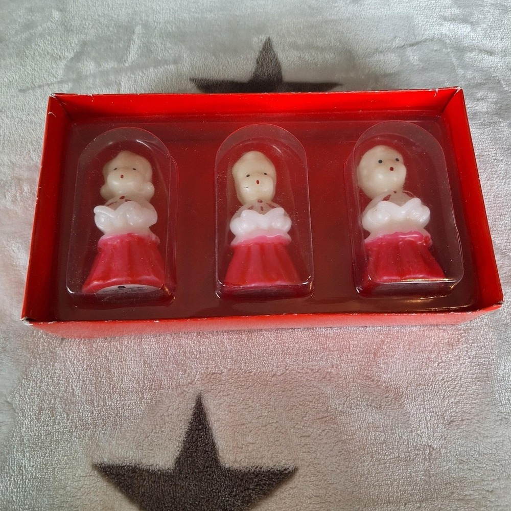 Vintage 2005 Radko Christmas Caroler Candles Set of 3 NIB Vermont Country Store